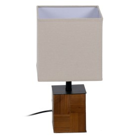 Lâmpada de mesa Castanho Creme 60 W 220-240 V 20 x 20 x 40 cm de BigBuy Home, Candeeiros de mesa e de cabeceira - Ref: S88044...