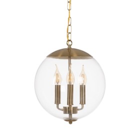 Ceiling Light Golden Crystal Iron 220-240 V 30 x 30 x 30 cm by BigBuy Home, Pendant Lights - Ref: S8804816, Price: 129,22 €, ...