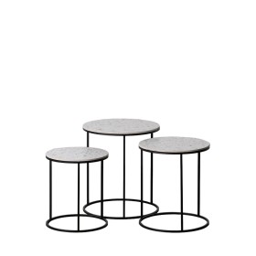 Set of 3 tables Black Grey Iron 45 x 45 x 51 cm (3 Units) by BigBuy Home, Tables - Ref: S8804829, Price: 106,93 €, Discount: %