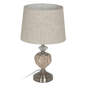 Lampe de bureau Beige Argenté Métal Verre 10 W 220 V 27 x 27 x 44 cm de BigBuy Home, Lampes de chevet - Réf : S8805163, Prix ...