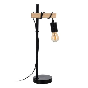 Desk lamp Black Beige Wood Iron 220 -240 V 16 x 13 x 52 cm by BigBuy Home, Bedside and Table Lamps - Ref: S8805189, Price: 30...