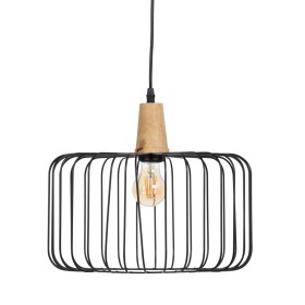 Suspension Noir Naturel Bois Fer 220-240 V 35 x 35 cm de BigBuy Home, Suspensions - Réf : S8805192, Prix : 38,76 €, Remise : %