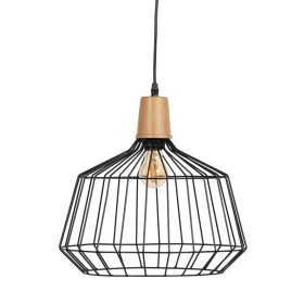 Suspension Noir Naturel Bois Fer 220-240 V 36 x 36 cm de BigBuy Home, Suspensions - Réf : S8805193, Prix : 44,20 €, Remise : %