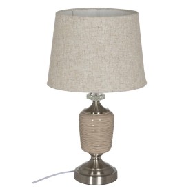 Lampe de bureau Beige Argenté Métal Verre 10 W 220 V 31,5 x 31,5 x 54 cm de BigBuy Home, Lampes de chevet - Réf : S8805194, P...