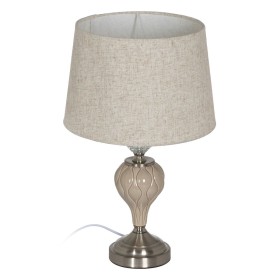 Desk lamp Beige Silver Metal Crystal 10 W 220 V 30 x 30 x 48 cm by BigBuy Home, Bedside and Table Lamps - Ref: S8805195, Pric...