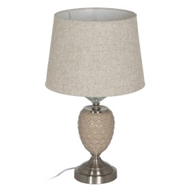 Lampada da tavolo Beige Argentato Metallo Cristallo 10 W 220 V 31,5 x 31,5 x 53 cm di BigBuy Home, Lampade da tavolo e abat-j...