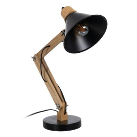 Lampada da tavolo Nero Naturale Legno Ferro 60 W 220-240 V 39 x 19 x 55 cm di BigBuy Home, Lampade da tavolo e abat-jour - Ri...