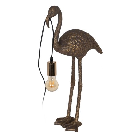 Tischlampe Flamingo Gold Polyesterharz 40 W 220-240 V 37 x 19 x 59 cm | Tienda24 - Global Online Shop Tienda24.eu