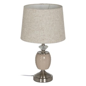 Lampada da tavolo Beige Argentato Metallo Cristallo 10 W 220 V 27 x 27 x 45 cm di BigBuy Home, Lampade da tavolo e abat-jour ...