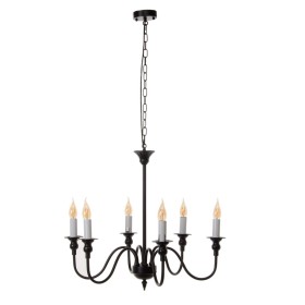 Lampadario Bianco Nero Ferro 40 W 220 V 65 x 65 x 49,5 cm di BigBuy Home, Lampade a sospensione - Rif: S8805969, Prezzo: 60,6...