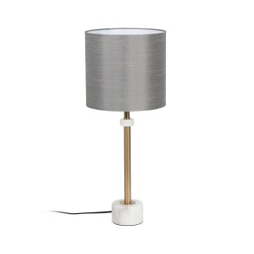 Lampada da tavolo Bianco Grigio Dorato Marmo Ferro 40 W 25 x 25 x 61 cm di BigBuy Home, Lampade da tavolo e abat-jour - Rif: ...