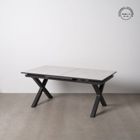 Table de Salle à Manger Blanc Noir Céramique Aluminium Verre 180 x 100 x 77 cm de BigBuy Home, Tables - Réf : S8806114, Prix ...