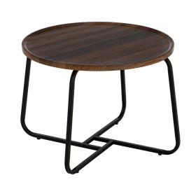 Mesa de Centro Castanho Preto Ferro Madeira MDF 60 x 60 x 45 cm de BigBuy Home, Jogos de móveis - Ref: S8806128, Preço: 77,40...