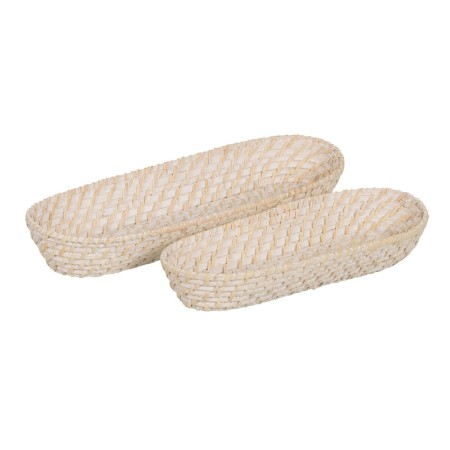 Vassoio Bianco Bambù Rattan 44 x 17 x 7 cm (2 Unità) | Tienda24 - Global Online Shop Tienda24.eu