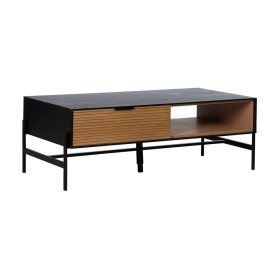 Table Basse ORLEANS Noir Naturel Fer Bois MDF 124 x 60 x 43,5 cm de BigBuy Home, Tables - Réf : S8806191, Prix : 304,54 €, Re...