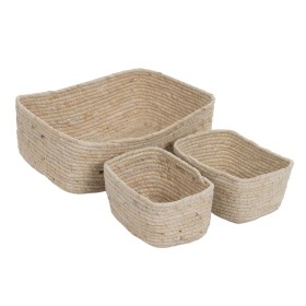 Conjunto de Cestos Natural Junco 33 x 33 x 38 cm (3 Peças) | Tienda24 - Global Online Shop Tienda24.eu