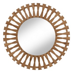 Wall mirror Natural 100 x 3 x 100 cm by BigBuy Home, Wall-Mounted Mirrors - Ref: S8806356, Price: 171,47 €, Discount: %