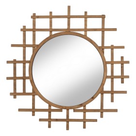 Wall mirror Natural 100 x 3,5 x 100 cm by BigBuy Home, Wall-Mounted Mirrors - Ref: S8806357, Price: 147,95 €, Discount: %