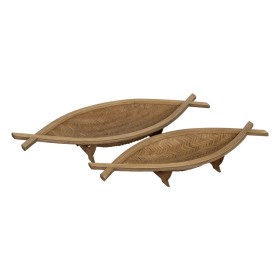 Centerpiece Beige Bamboo 70 x 30 x 11 cm (2 Units) by BigBuy Home, Party items - Ref: S8806366, Price: 58,36 €, Discount: %