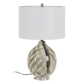 Desk lamp White Black Metal Ceramic Crystal 60 W 220-240 V 45 x 45 x 73 cm by BigBuy Home, Bedside and Table Lamps - Ref: S88...