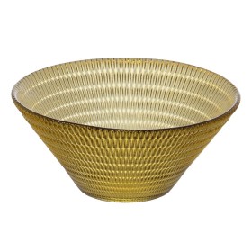 Bowl Yellow Crystal 14 x 14 x 6 cm by BigBuy Home, Bowls and large cups - Ref: S8806473, Price: 6,33 €, Discount: %