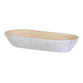 Plateau Blanc Naturel Bambou 40 x 18 x 7 cm de BigBuy Home, Plats et plateaux - Réf : S8806498, Prix : 6,56 €, Remise : %