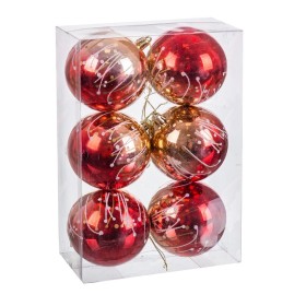 Bolas de Natal Vermelho Plástico Ø 8 cm 24 X 8 X 16 CM (6 Unidades) de BigBuy Home, Natal - Ref: S8806599, Preço: 9,52 €, Des...