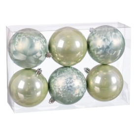 Boules de Noël Vert Plastique Ø 8 cm 23,5 X 16 X 8 CM (6 Unités) de BigBuy Home, Noël - Réf : S8806619, Prix : 6,04 €, Remise...