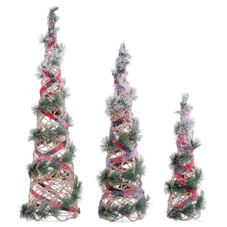 Christmas Tree Multicolour Natural Fibre 20 x 20 x 80 cm (3 Units) | Tienda24 - Global Online Shop Tienda24.eu