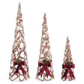 Albero di Natale Multicolore Fibra naturale 20 x 20 x 80 cm (3 Unità) di BigBuy Home, Natale - Rif: S8806631, Prezzo: 40,22 €...