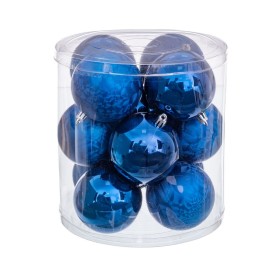 Boules de Noël Bleu Plastique Ø 8 cm 19,5 X 19,5 X 22 CM (12 Unités) de BigBuy Home, Noël - Réf : S8806644, Prix : 11,97 €, R...