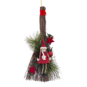 Hanging decoration Red Multicolour Natural Fibre 20 x 5 x 35 cm by BigBuy Home, Christmas - Ref: S8806660, Price: 8,45 €, Dis...