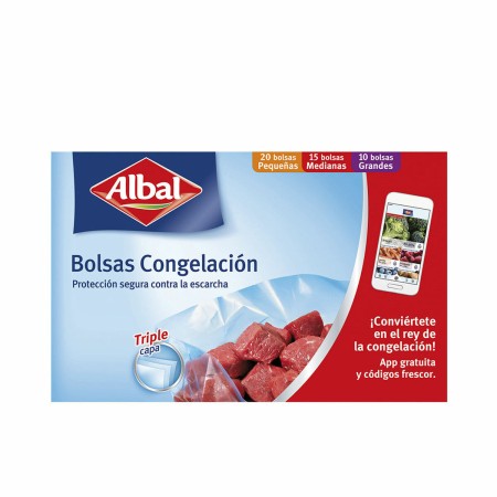 Set de Bolsas Reutilizables para Alimentos Albal Congelador 45 Unidades Claro Cartón Plástico | Tienda24 Tienda24.eu