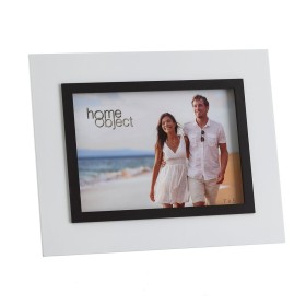 Fotorahmen Weiß Schwarz Kristall polystyrol 13 x 18 cm 24,5 X 1,5 X 19,5 CM von BigBuy Home, Wand- und Tischrahmen - Ref: S88...