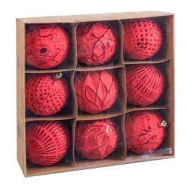 Bolas de Natal Vermelho Plástico Ø 8 cm 24 x 24 x 8 cm (9 Unidades) de BigBuy Home, Natal - Ref: S8806921, Preço: 11,97 €, De...