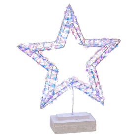 Décoration lumineuse Argenté Étoile 30 x 7 x 36 cm de BigBuy Home, Noël - Réf : S8806946, Prix : 18,08 €, Remise : %