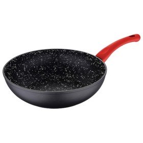 Sartén Wok BRA A412028 Rojo/Negro Ø 28 cm Acero Inoxidable (1 unidad) (Ø 28 cm) | Tienda24 Tienda24.eu