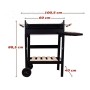 Coal Barbecue with Wheels Aktive Enamelled Metal 100,5 x 88,5 x 40 cm Black | Tienda24 - Global Online Shop Tienda24.eu