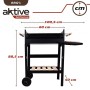 Coal Barbecue with Wheels Aktive Enamelled Metal 100,5 x 88,5 x 40 cm Black | Tienda24 - Global Online Shop Tienda24.eu