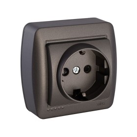 Socle de prise Solera Mural 2p+t Graphite 16 A 250 V Français | Tienda24 Tienda24.eu