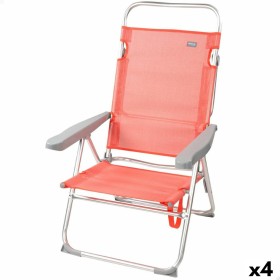 Cadeira de Campismo Acolchoada Aktive Flamingo Coral 48 x 99 x 57 cm (4 Unidades) de Aktive, Cadeiras articuladas - Ref: S890...