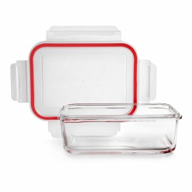 Fiambrera Transparente Silicona Vidrio de Borosilicato 950 ml 18 x 8,8 x 13,5 cm (12 Unidades) | Tienda24 Tienda24.eu