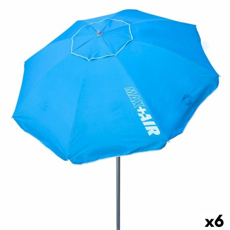 Parasol Aktive UV50 Ø 200 cm Bleu Polyester Aluminium 200 x 198,5 x 200 cm (6 Unités) | Tienda24 - Global Online Shop Tienda24.eu