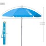 Parasol Aktive UV50 Ø 200 cm Bleu Polyester Aluminium 200 x 198,5 x 200 cm (6 Unités) | Tienda24 - Global Online Shop Tienda24.eu