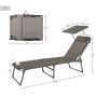 Sun-lounger Aktive Foldable Parasol Grey 193 x 30 x 53 cm | Tienda24 - Global Online Shop Tienda24.eu