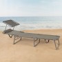 Sun-lounger Aktive Foldable Parasol Grey 193 x 30 x 53 cm | Tienda24 - Global Online Shop Tienda24.eu