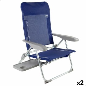 Chaise de Plage Aktive Slim Pliable Blue marine 47 x 89 x 57 cm (2 Unités) de Aktive, Chaises pliantes - Réf : S8902381, Prix...