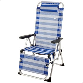 Chaise longue inclinable Aktive A rayures Marin 149 x 78 x 49 cm de Aktive, Bains de soleil - Réf : S8902384, Prix : 57,77 €,...