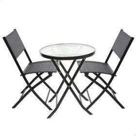 Table set with 2 chairs IPAE Progarden Bistró Foldable Anthracite (3 Pieces) | Tienda24 - Global Online Shop Tienda24.eu