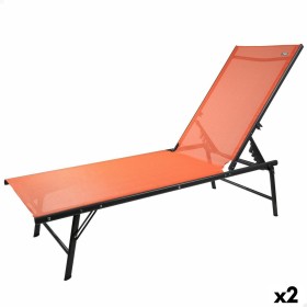 Chaise longue inclinable Aktive Orange 180 x 35 x 49 cm (2 Unités) de Aktive, Bains de soleil - Réf : S8902431, Prix : 84,46 ...